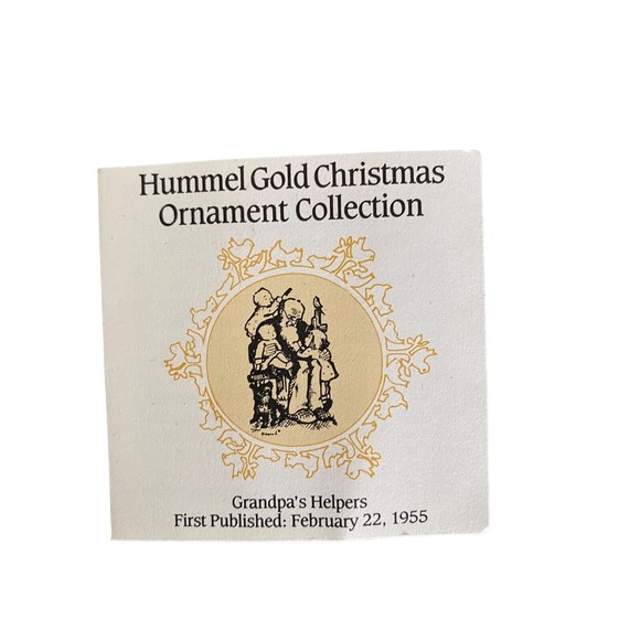 Hummel Vintage Gold Christmas Ornament Collection Lot 2 Angel, Grandpa’s Helpers - Picture 16 of 16